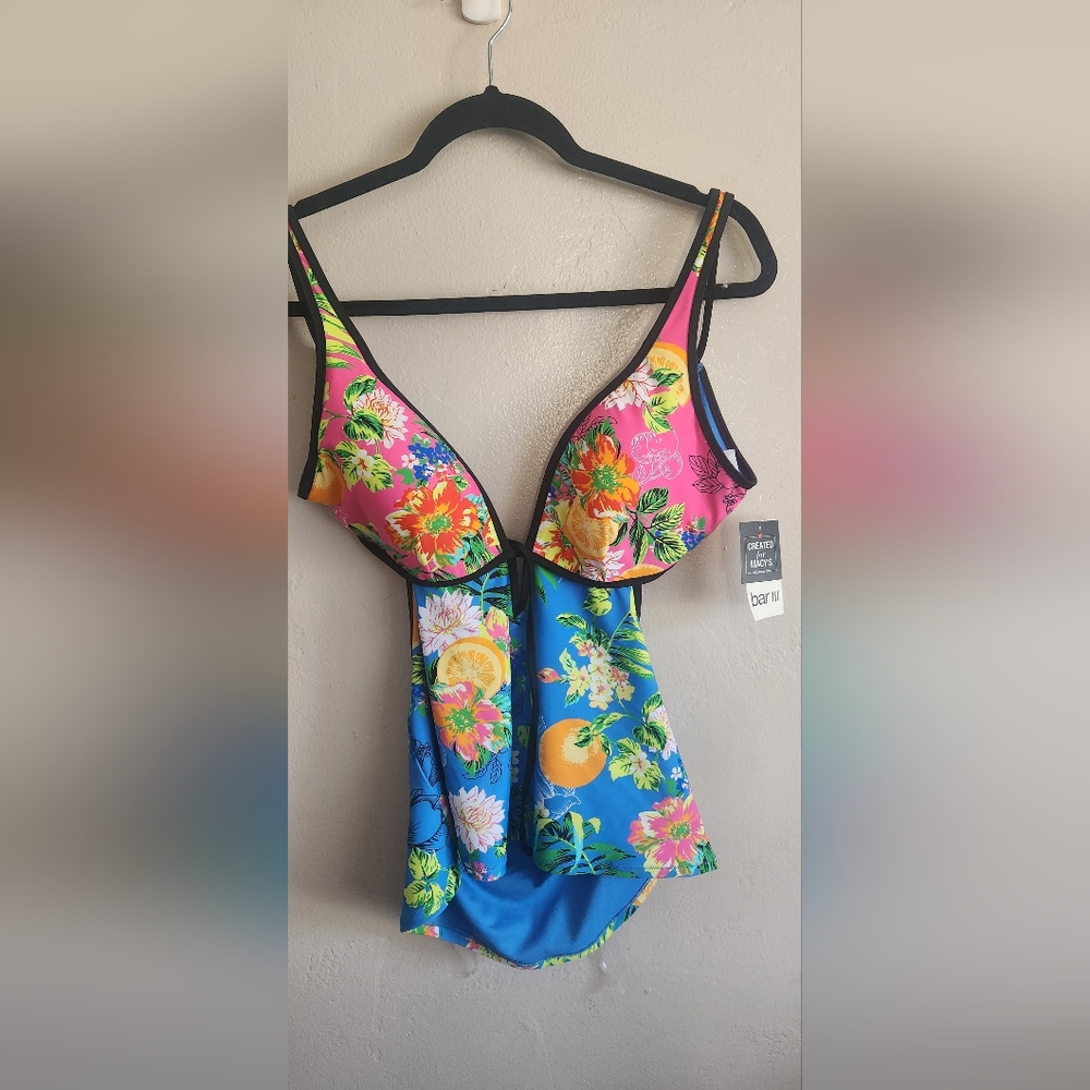 Bar lll Pink and Blue Floral One Piece Swimsuit